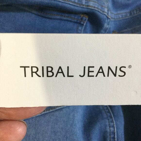 NWT full length denim skirt with front split  size 8 blue denim 5 pocket design - Picture 6 of 7